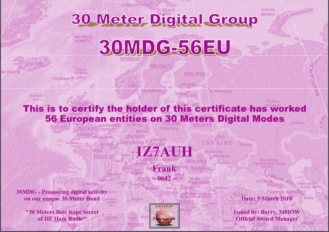 30MDG 56-EU Award Certificate #0642